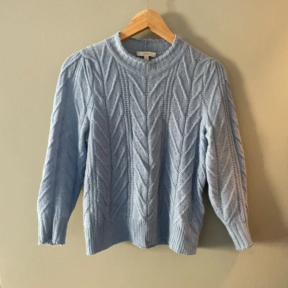 EUC Joie Tenzin Cashmere Wool Mock Neck Sweater Thistle Blue Size XS - Picture 3 of 5